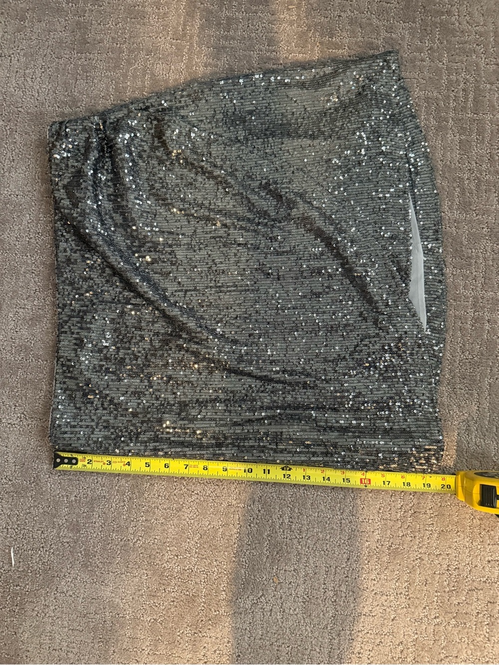 NWT LOFT Sequin Wrap Shift Skirt- Gunmetal Silver- 14 - Picture 7 of 8